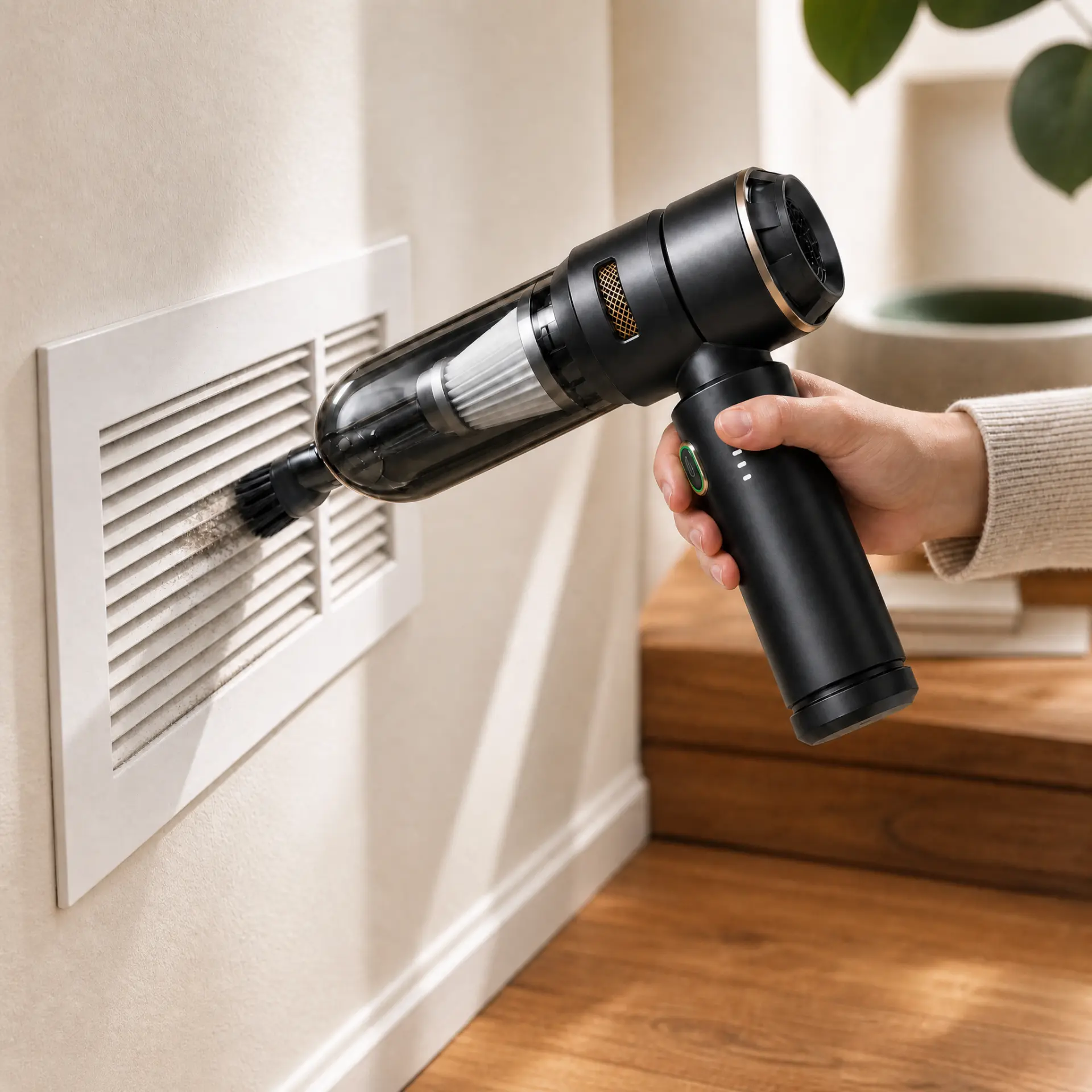 CleanGo cleaning dust from a home vent
